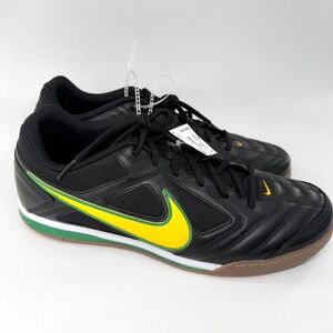Nike Gato Indoor Soccer Shoes Mens 13 Black Yellow Green NWT IB8509-001 Athletic